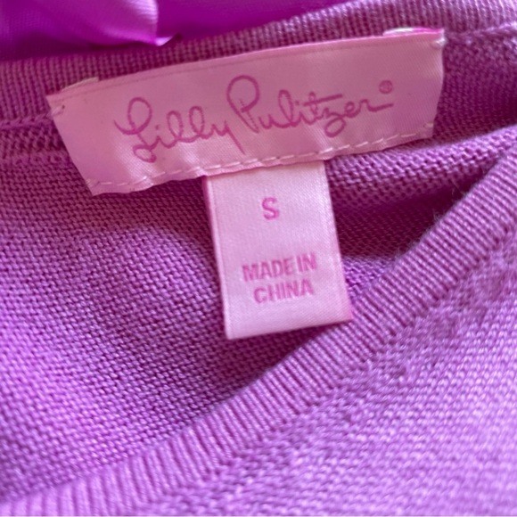 Lilly Pulitzer Grady Tie Back Blouse Pink Viscose Silk Knit Top Stretch Small - Picture 5 of 8